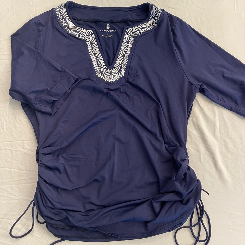 Land’s End Swim Shirt, Sz M, Navy Blue